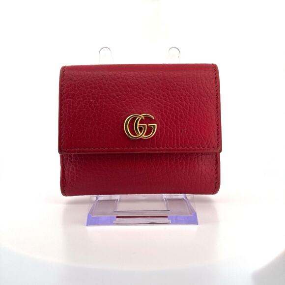 Gucci GG Marmont Small Bifold Wallet – Red Pebbled Leather - Picture 1 of 2